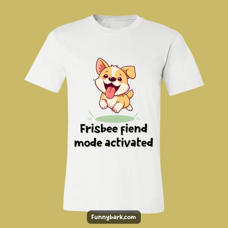Funny Dog Frisbee T-Shirt - Tongue Out Pup Outdoor Fun Graphic Tee Gift