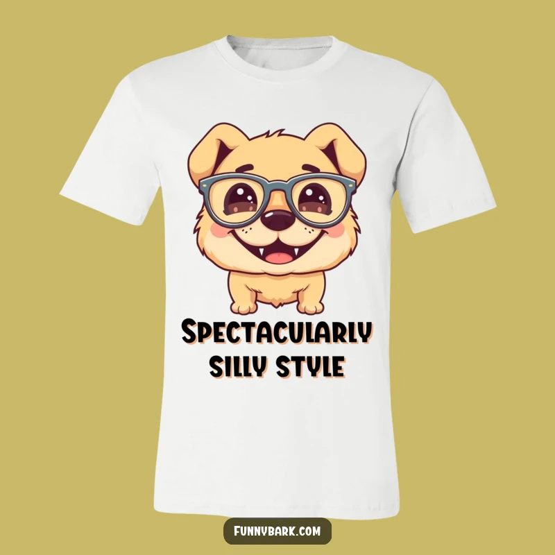 Funny Dog Glasses T-Shirt - Silly Grin Goofy Pup Graphic Tee Gift