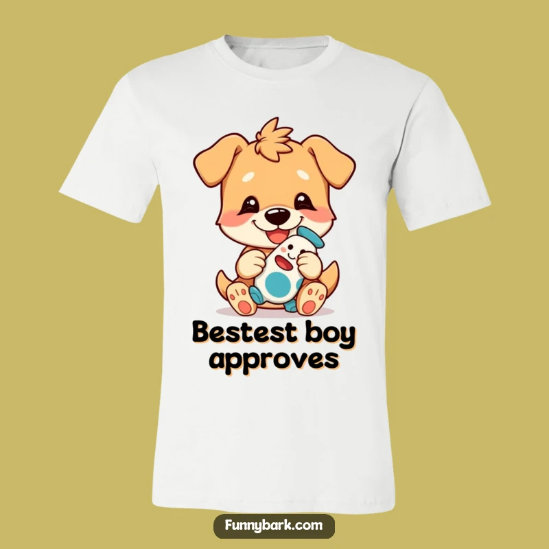 Funny Dog Grin T-Shirt - Playful Toy Presenter, Ideal Funny Gift!