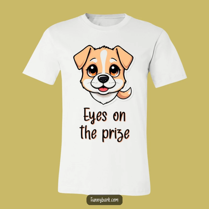 Funny Dog Head T-Shirt - Curious Eyes & Wagging Tail Tee