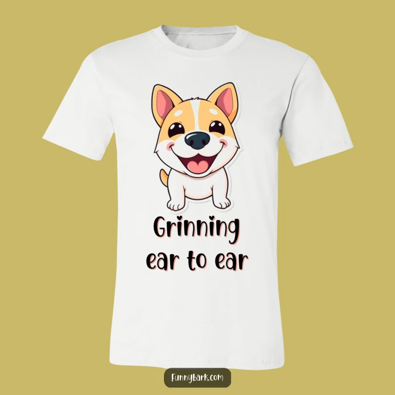 Funny Grinning Dog Greeting Shirt - Joyful Pet Apparel Gift