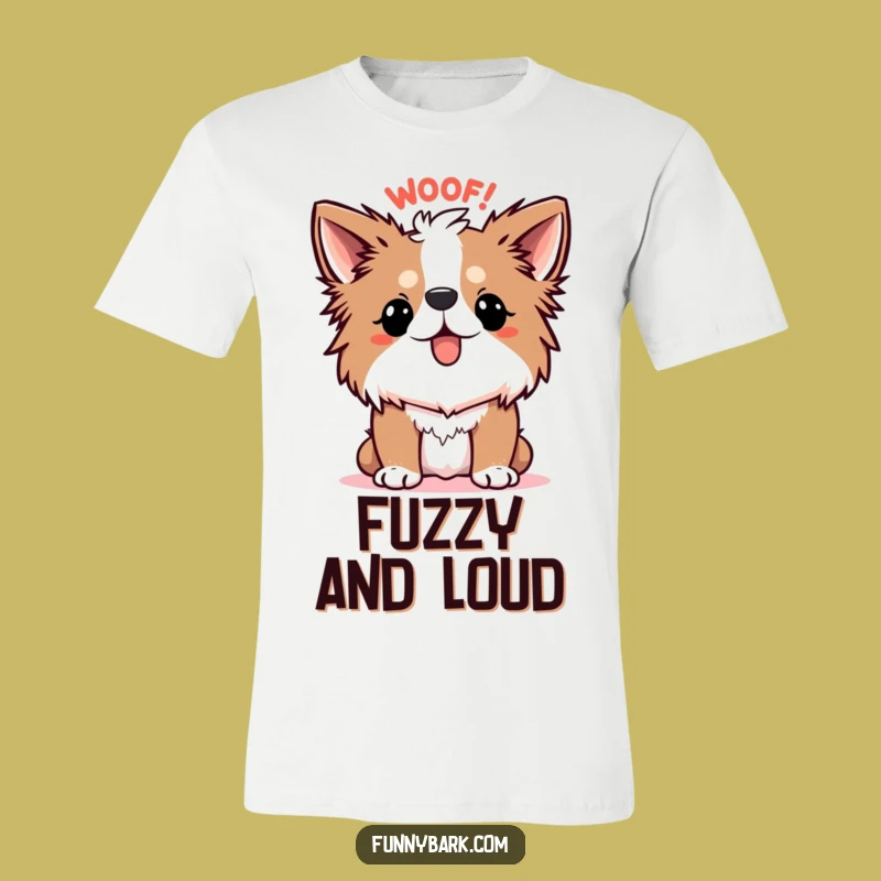 Funny Dog T-Shirt - Spiky Fur WOOF!, Startled Canine Apparel, Great Funny Gift