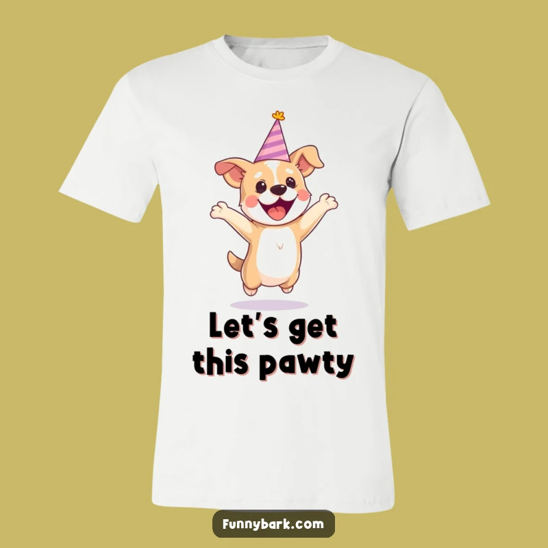 Funny Party Dog Jumping T-Shirt: Hilarious Celebration Pup Tee, Perfect Gift!