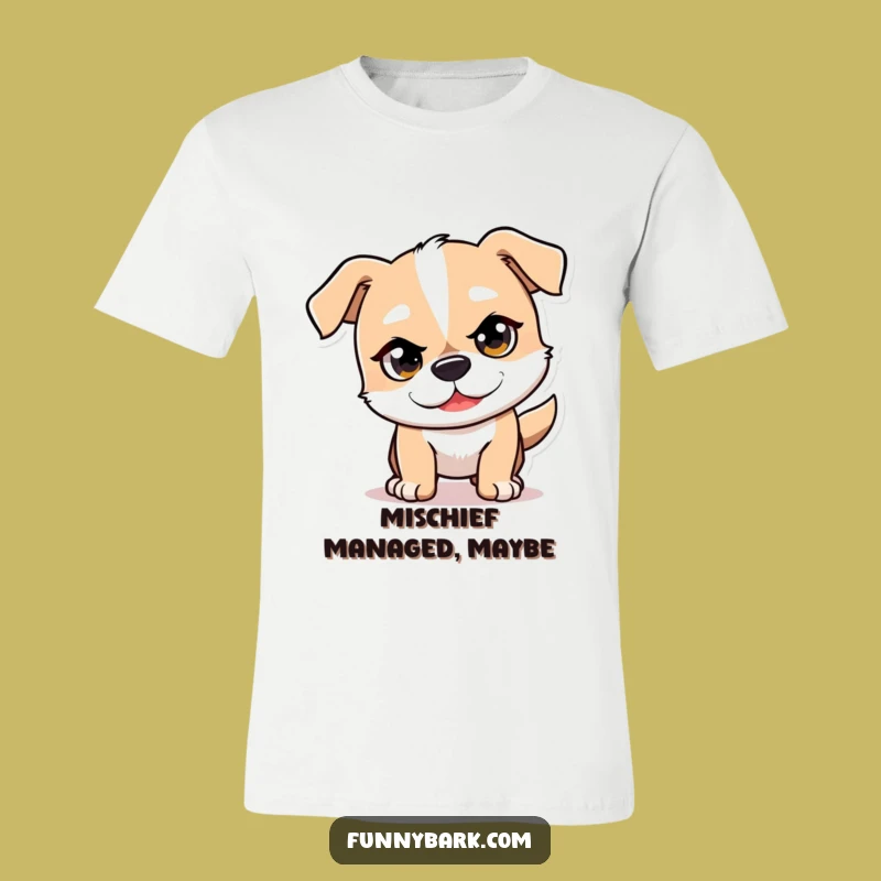 Funny Mischief Dog T-Shirt - Pouncing Pup Action, Ideal Funny Gift!