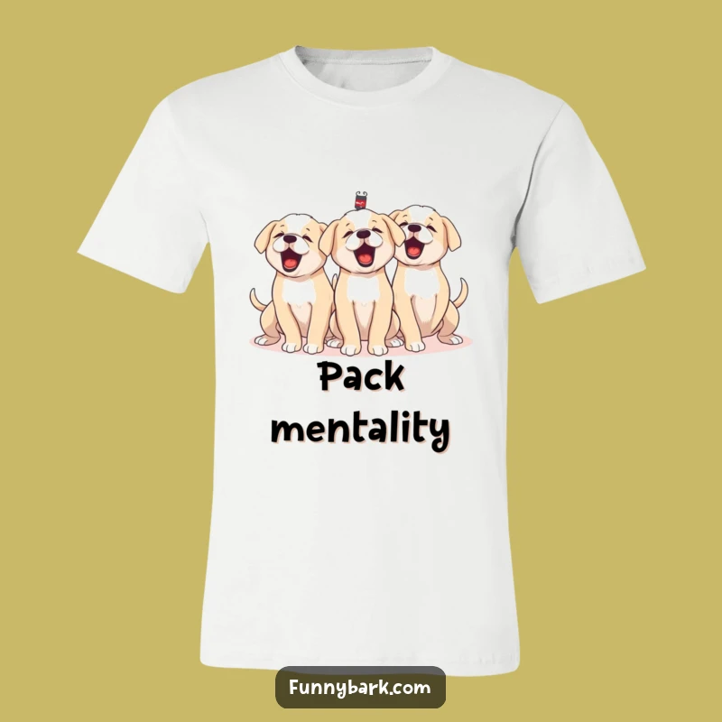 Funny Puppy Pack T-Shirt Group Barking Fun Hilarious Apparel for Dog Enthusiasts