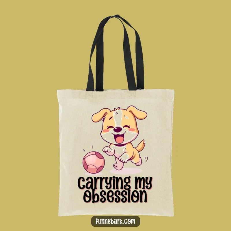Funny Dog Chasing Ball Tote Bag: Carry Your Fun & Gifts!