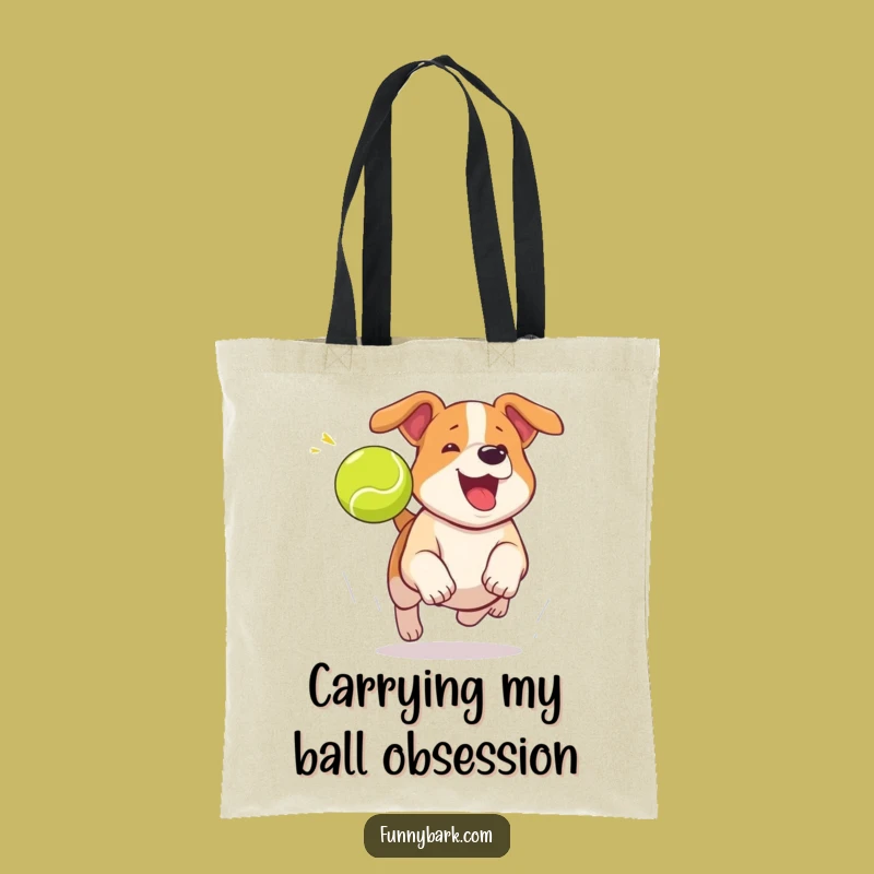 Funny Dog Chasing Tennis Ball Tote Bag: Carry Your Dog Lover Pride!