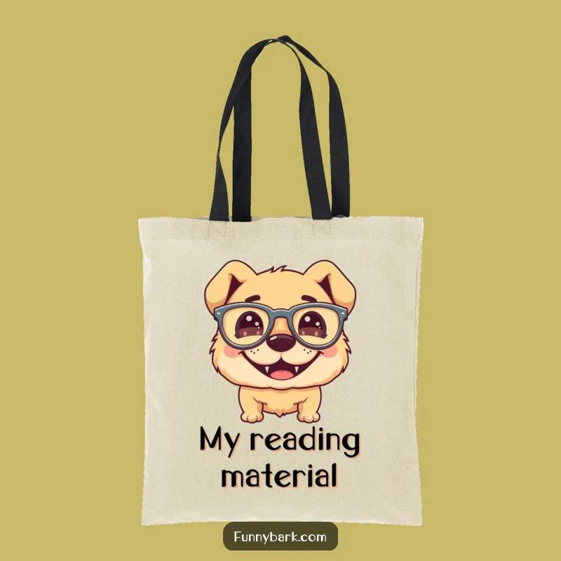 Funny Dog Glasses Tote Bag - Silly Grin Carry-All Goofy Pup Gift