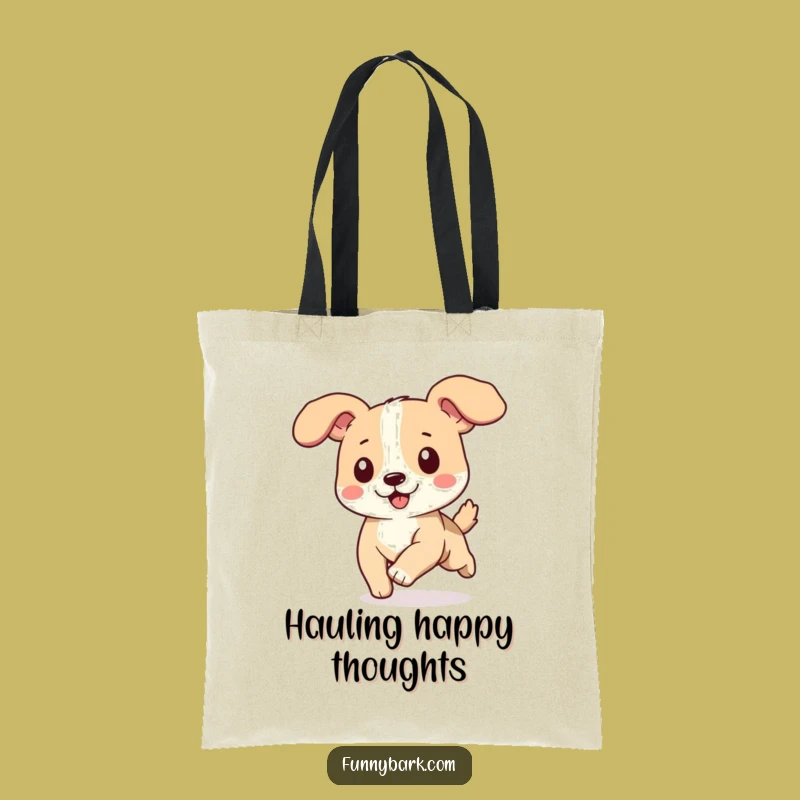 Funny Dog Running Tote Bag - Happy Pup Carry-All Ears Flapping Gift