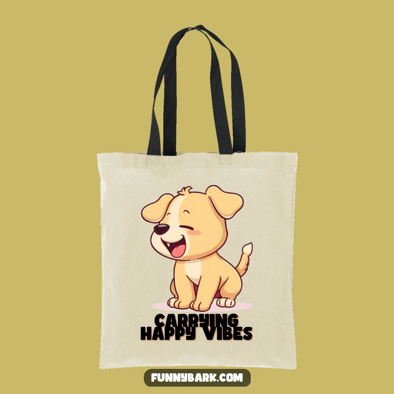 Funny Excited Puppy Tote Bag - Hilarious Carry-All for Dog Lovers