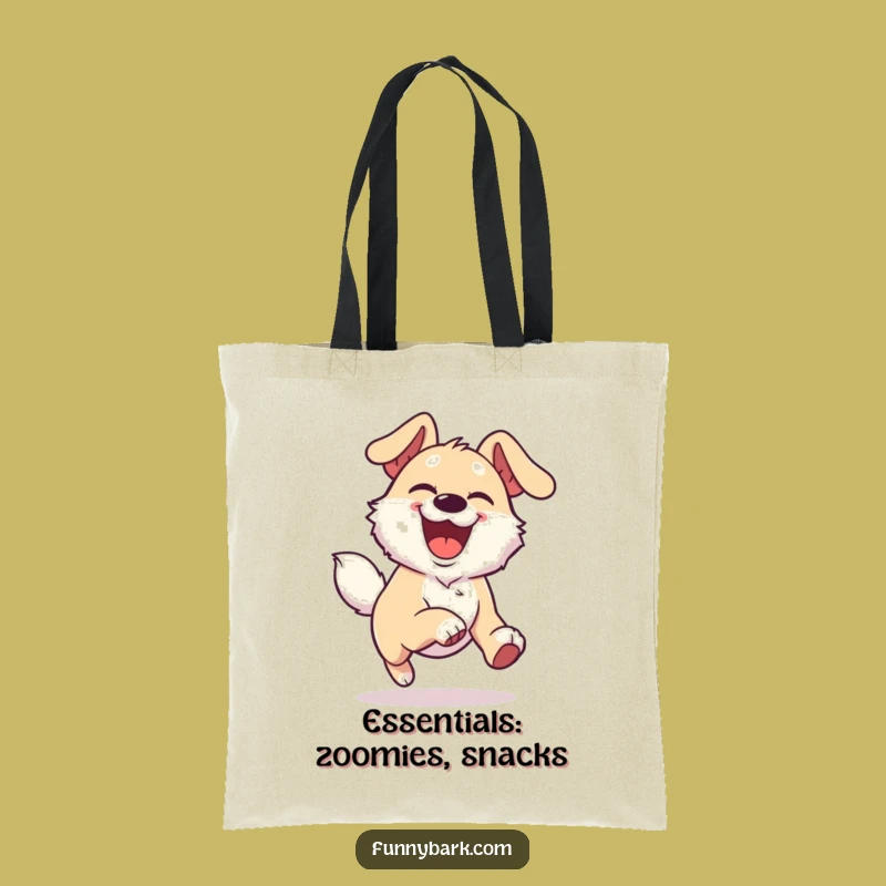 Funny Joyful Dog Tote Bag - Energetic Runner Style, Perfect Funny Gift!