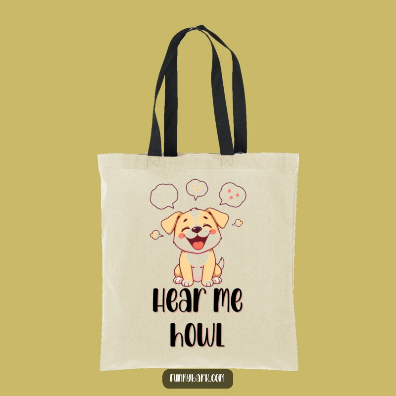 Funny Puppy Barking Tote Bag Stylish Dog Accessory A Hilarious Shopping Companion