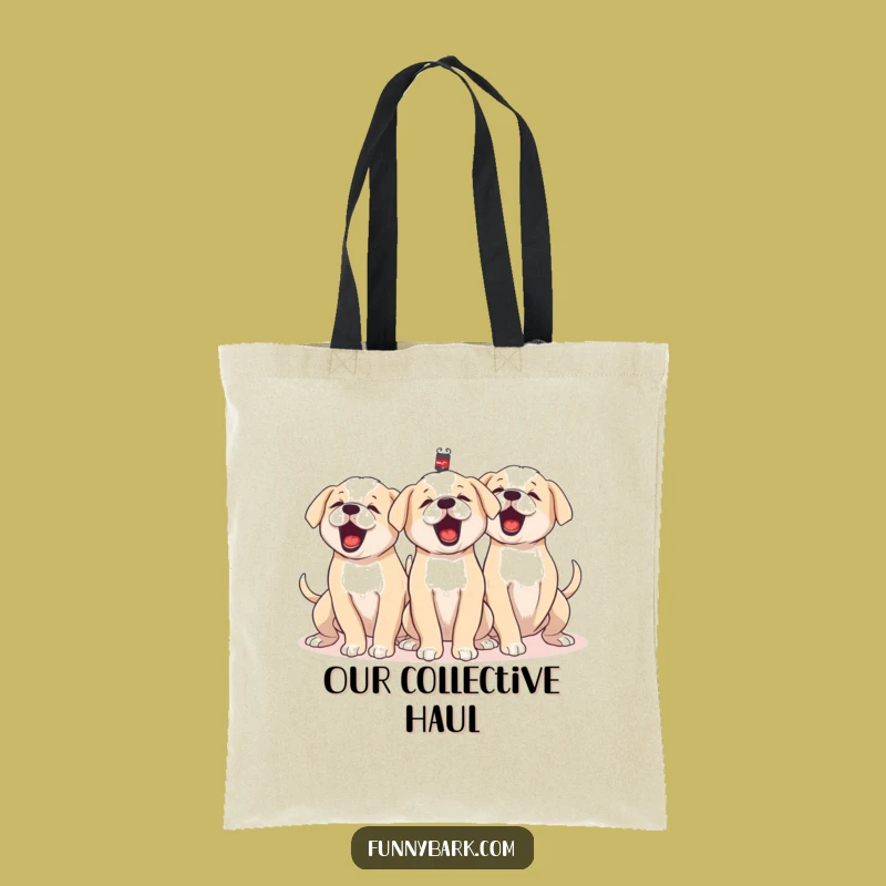 Funny Puppy Pack Tote Bag Group Fun Accessory Hilarious Dog Lover Gift