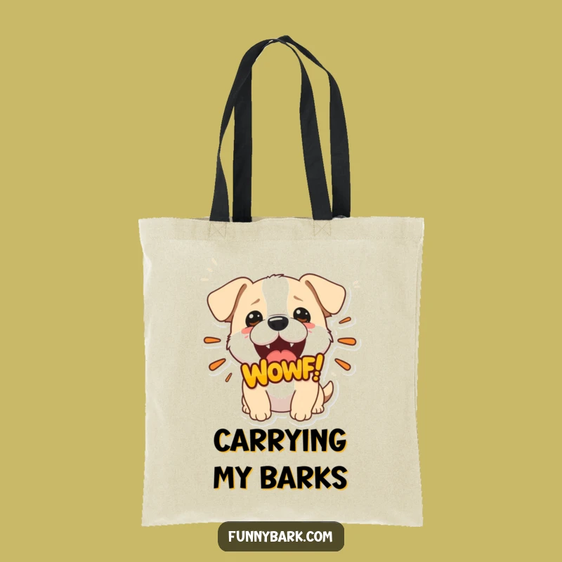 Funny Woof Dog Tote Bag - Hilarious Carry-All for Pet Lovers